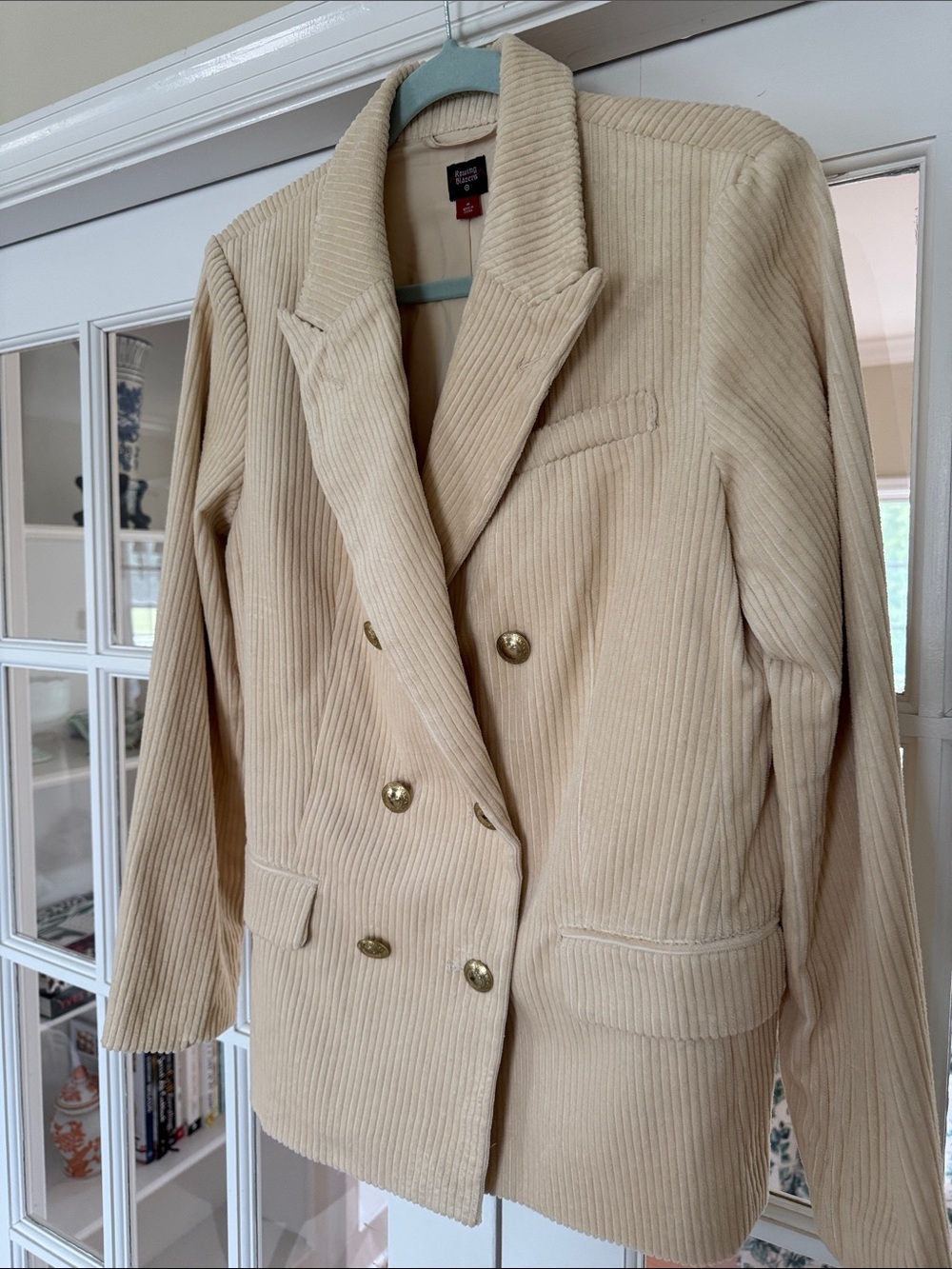 Women’s Cream Double-Breasted Corduroy Blazer Jacket - Rowing Blazers for Target - Picture 5 of 10